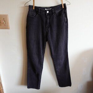 𝅺pacsun Mom Jean Straight Leg Faded Black Gray Women's 25